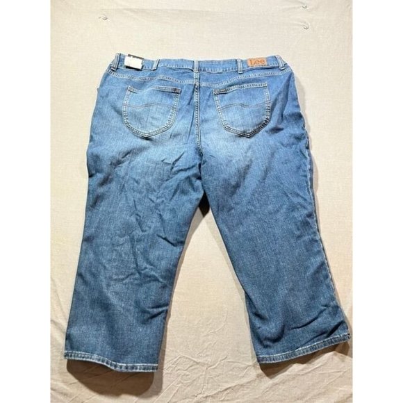 Lee Pants Capri Womens 24WM Blue Regular Fit Belted Pocketed Jeans Ladies. - Picture 9 of 14
